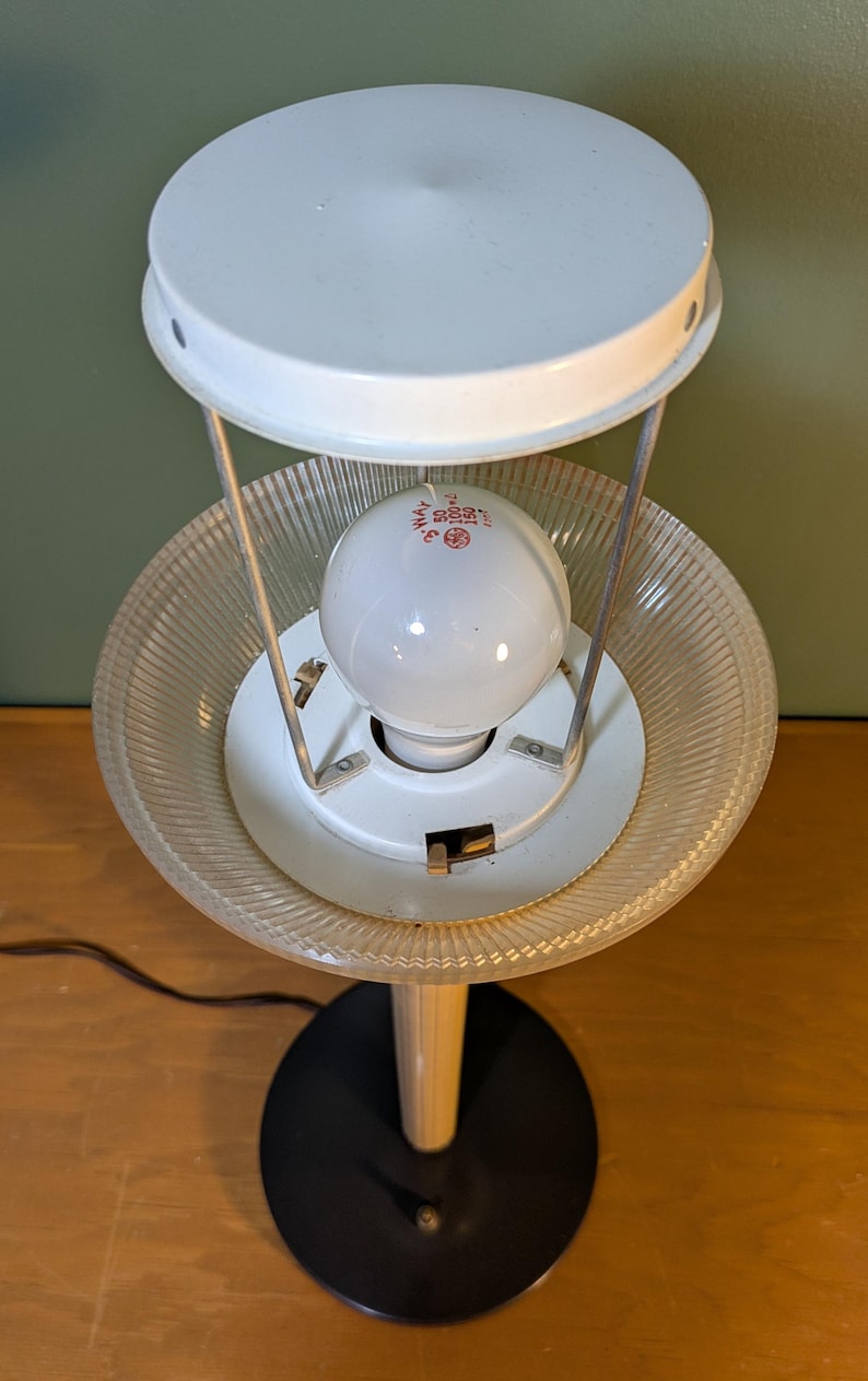 Vintage MCM Gerald Thurston Lightolier Table Lamp W/ Diffuser Shade ...