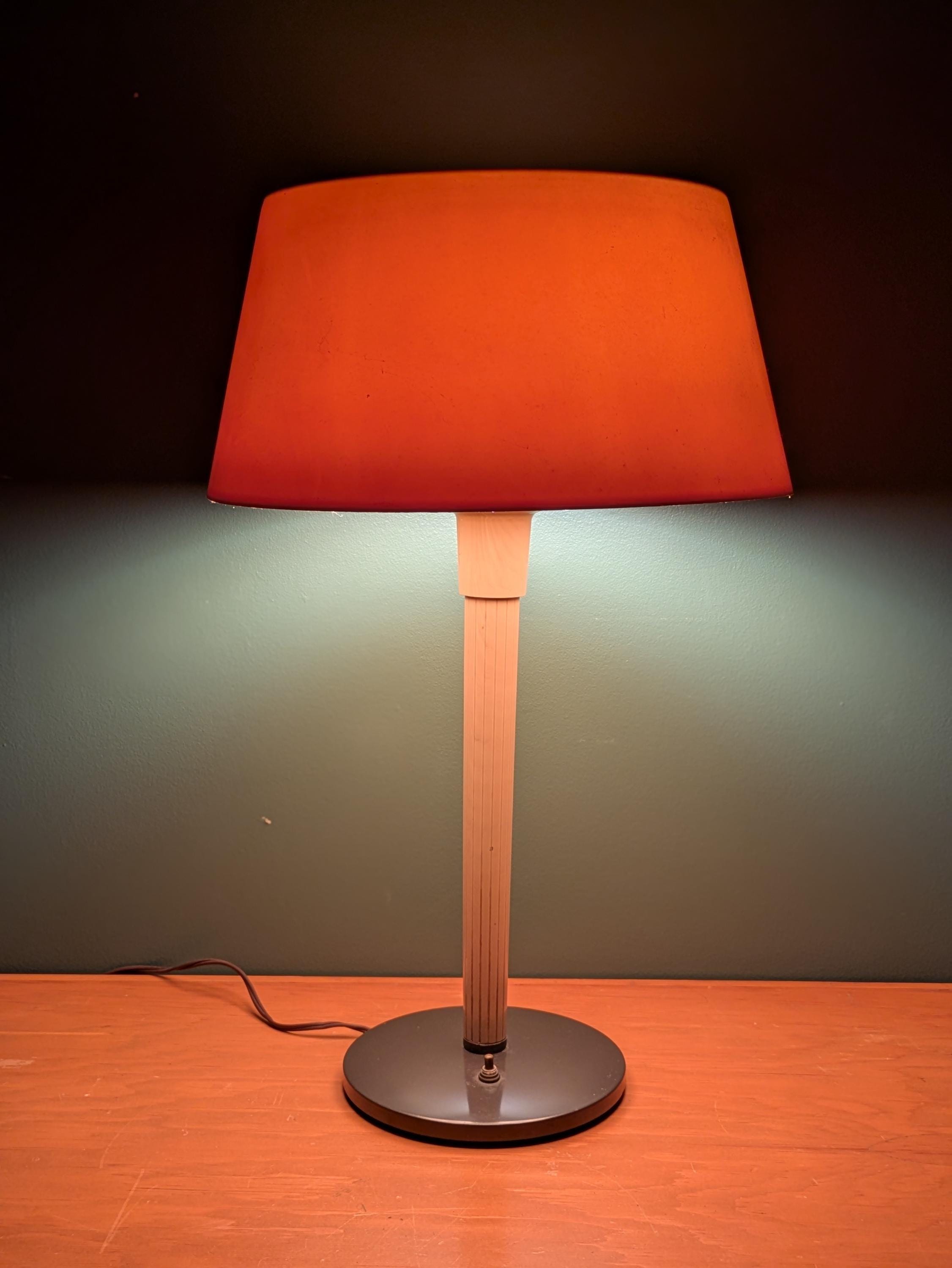 Vintage MCM Gerald Thurston Lightolier Table Lamp W/ Diffuser Shade ...