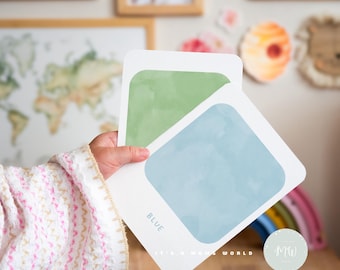 10 tarjetas didácticas Montessori de colores / Tarjetas preescolares / Tarjetas educativas imprimibles / Descarga digital