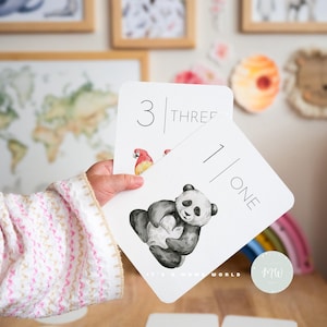 10 cartes-éclair numériques | Apprenez à compter 1-10 | Cartes de maths imprimables | Flashcards d'inspiration Montessori | Téléchargement numérique