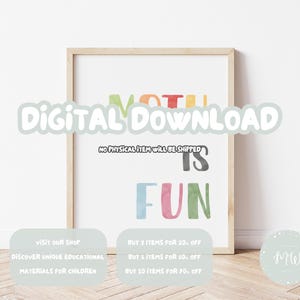 Math is Fun Poster: Kids Educational Wall Art (digital Download) - Etsy