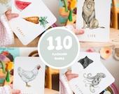 110 Montessori Flashcards | Wild Animals, Insects, Sea Animals, Fruits & Vegetables | Printable Flashcards | Digital Download