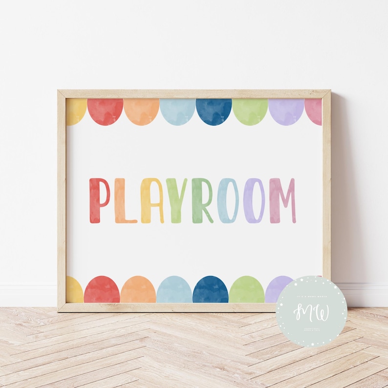 Rainbow Playroom Printable Poster | Kids Room Posters | Educational ...