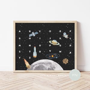 Printable Space Alphabet Poster | Educational Posters | Space Poster | Alphabet Poster  | Classroom Decor | Kids Wall Art | Digital Download