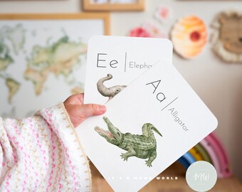 26 tarjetas didácticas del alfabeto / Tarjetas didácticas del ABC / Tarjetas educativas imprimibles para niños / Descarga digital
