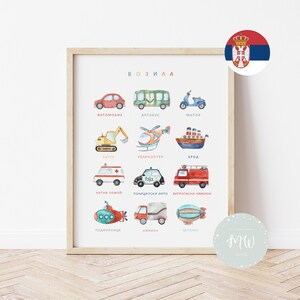 Vozila | Edukativni poster za decu (Digitalni proizvod)