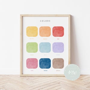 Colors Poster | Rainbow Playroom Posters | Educational Posters | Montessori Posters | Kids Wall Art | Classroom Decor | Digital Download