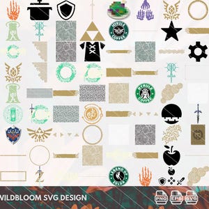 Zel.da SVG PNG EPS Dateien Bundle, Zel.da Layered, Zel.da Cricut und Silhouette, Zel.da Cut Files, Zel.da Clipart, digitale Aufkleber