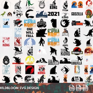 King Ko.ng SVG PNG EPS Files Bundle, Godzi.lla Layered, King K.ong Cricut and Silhouette, God.zilla Cut Files, Godzil.la Clipart