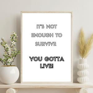 Gotta Live Bridget Jones Quote Print A4 & A5 digital download bundle