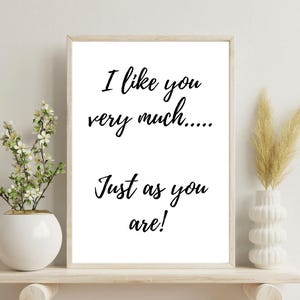 Bridget Jones I like you very much Mark Darcy Quote Print - DIGITAL DOWNLOAD PRINT