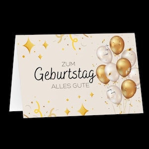 Folding birthday card with envelope | High-quality folding card in 3 sizes | Personal birthday card | Birthday card 4