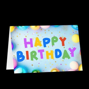 Folding birthday card with envelope | High-quality folding card in 3 sizes | Personal birthday card | Birthday card 5