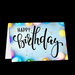 Folding birthday card with envelope | High-quality folding card in 3 sizes | Personal birthday card | Birthday card 7