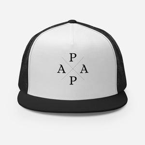 PAPA Trucker Cap – Gift for Dad | Yupoong 6006 cap in various colors with white front | Father&#39;s Day gift | Dad hat in X design