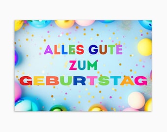 Children's birthday card | Happy Birthday | Colorful greeting card for boys and girls | Happy birthday wishes