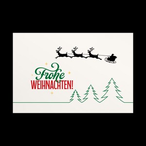 Christmas postcard | Merry Christmas | Santa on a sleigh | Simple Christmas postcard | Christmas motif 20