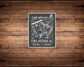 Team Villain Waterproof Sticker | Dark Academia Gothic Vinyl Decal