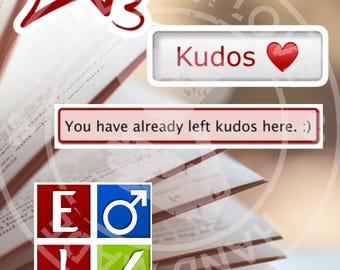 AO3 Sticker Bundle | Fanfic Reader Essentials | Kudos & Tags Vinyl Stickers