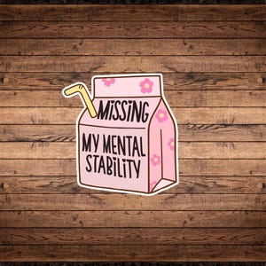 Missing My Mental Stability Vinyl Sticker | Gift for Her | Funny Gift | Gag Gift | Kindle Sticker | Laptop Sticker| Gift for Friend