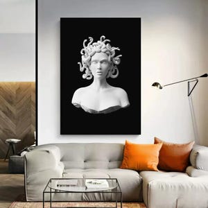 medusa statue home decor,medusa wall art,Urban Style,canvas wall art,greek art,wall art living room,wall decor prints,wall art prints trendy