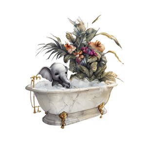 Cute Baby Elephant PNG for Sublimation Funny Animal Art Clipart Whimsical