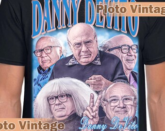 Bootleg Danny DeVito Graphic T-Shirt | Celebrity DTG Print Tee | Limited Shirt Bestseller Unique Artwork Vintage Fashion Retro Style Design