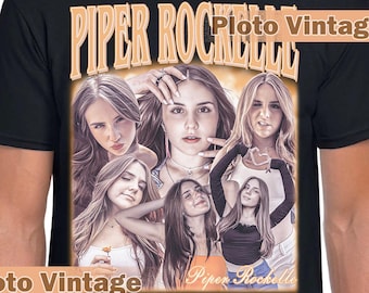 Vintage Piper Rockelle Graphic Tee | Celebrity DTG Print Shirt | Retro Style T-Shirt Piper Rockelle Bootleg Unique Artwork And Eco Fashion