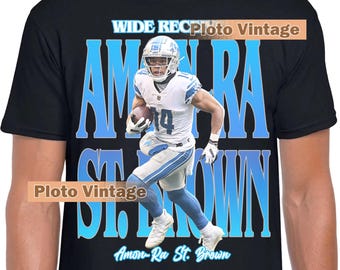Limited Amon-Ra St. Brown Graphic T-Shirt | Sports DTG Print Tee | Bestseller Shirt Vintage Unique Artwork Alpha Retro Fashion Bootleg Wear