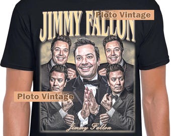 Vintage Jimmy Fallon Graphic T-Shirt | Celebrity DTG Print Tee | Alpha Retro Shirt Bootleg Unique Artwork Limited Fashion Bestseller Today