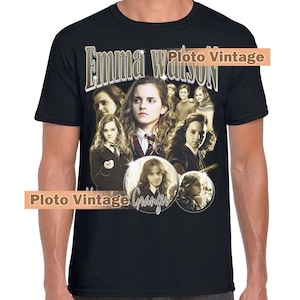 Vintage Emma Watson Graphic Tee | Celebrity DTG Print Shirt | Retro Style T-Shirt | Artistic Bootleg | Unique Artwork And Eco-Friendly