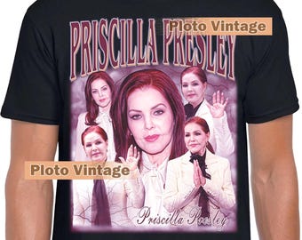 Bootleg Priscilla Presley Graphic T-Shirt American | Celebrity DTG Print Tee | Limited Shirt Bestseller Unique Artwork Vintage Fashion Retro
