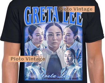 Alpha Retro Greta Lee Graphic Shirt Celebrity DTG Print T-Shirt | Bootleg Tee Limited Unique Artwork Bestseller Fashion Vintage Design Wear