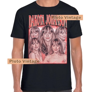 Vintage Dakota Johnson Graphic Tee | Celebrity DTG Print Shirt | Retro Style T-Shirt | Dakota Johnsonic Bootleg | Unique Artwork And Eco