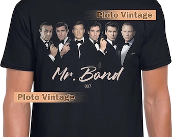 Bestseller Mr. Bond Graphic Tee | Celebrity DTG Print Shirt | Vintage T-Shirt Alpha Retro Unique Artwork Bootleg Fashion Limited Design