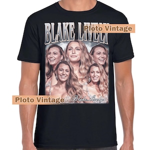 Vintage Blake Lively Graphic Tee | Celebrity DTG Print Shirt | Retro Style T-Shirt | Artistic Bootleg | Unique Artwork Eco-Friendly Fashion