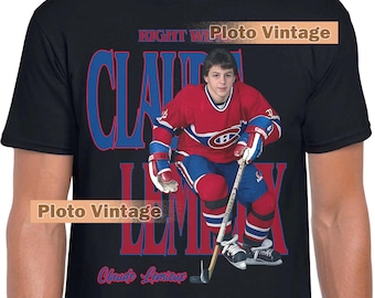 Bestseller Claude Lemieux In Memoriam Graphic Tee | Hockey DTG Print Shirt | Vintage T-Shirt Retro Unique Artwork Bootleg Fashion Limited