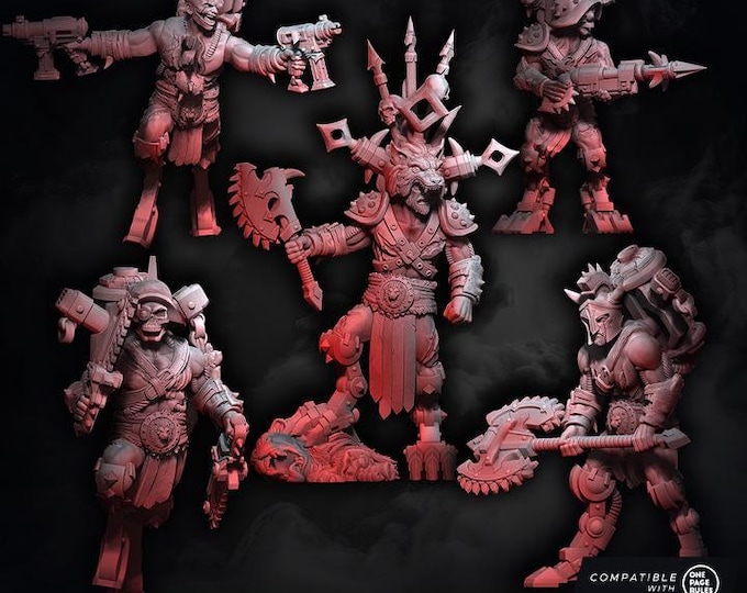 Chaos Wrath - Bestiarii Multipart Squad - Miniatures - Wildmesh - Tabletop Wargaming for Grimdark | Alternative  | OPR Sci-Fi mini