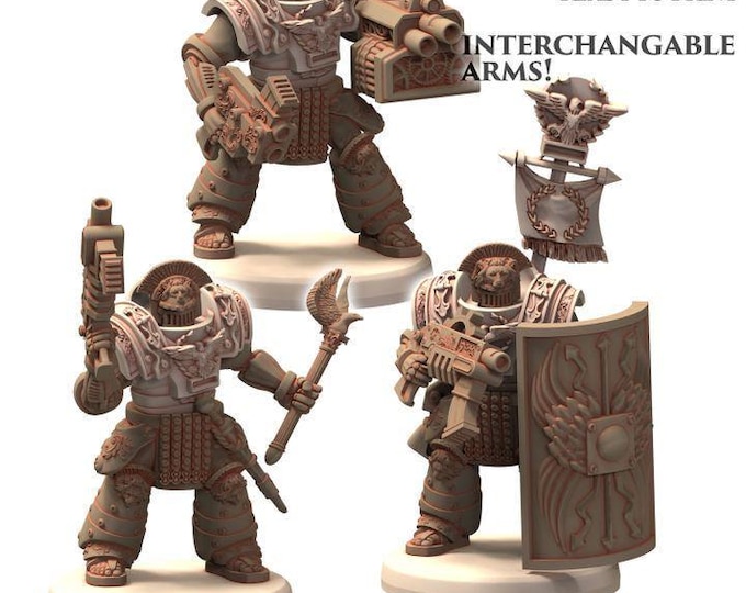 Space Marooning Titan Warriors - Romanus - Printerra Studios - Tabletop Wargaming Miniature for Grimdark | OPR | Sci-fi