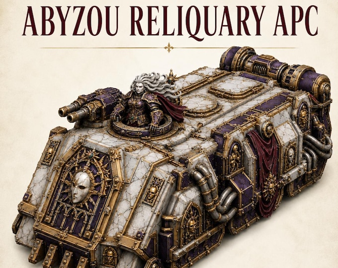 Abyzou Reliquary APC - Marble Legion Gothic Sci-Fi Resin Transport Vehicle - 32mm Tabletop APC - 1 Miniature with 3 Variant Options