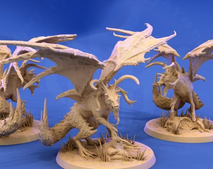 Peryton Webbed Wings - Fantasy Miniature - Mini Monster Mayhem Fantasy Resin Miniature