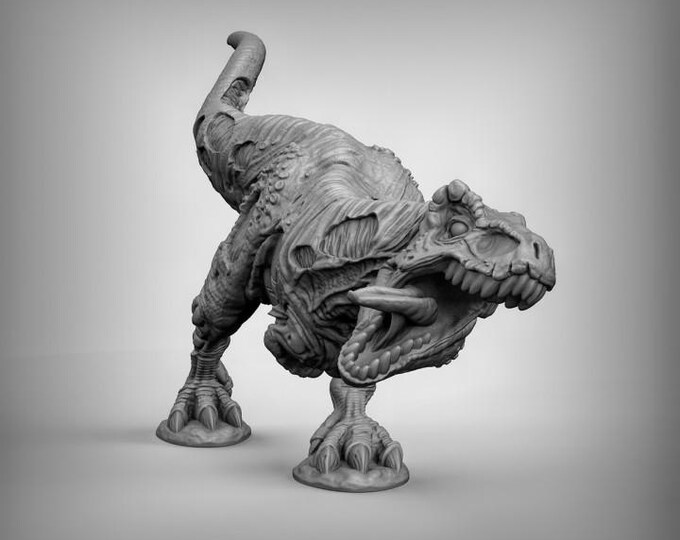 Undead Trex - Fantasy Miniature  - Duncan Shadow - Tabletop Wargaming for Grimdark | OPR Sci-Fi & Fantasy Resin Mini