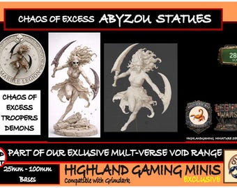 Abyzou Demon Statue - Marble Legion 28mm Resin Character - HGM Exclusive