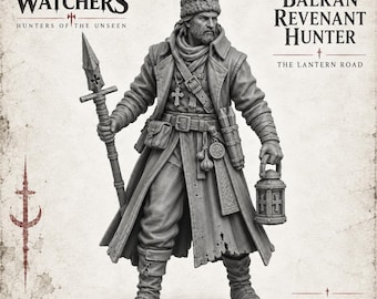 Night Watchers Balkan Revenant Hunter | Gothic Monster Hunter | 32mm Resin RPG Miniature | HGM Exclusive