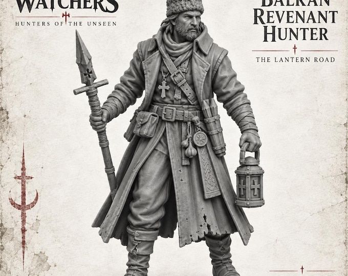 Night Watchers Balkan Revenant Hunter | Gothic Monster Hunter | 32mm Resin RPG Miniature | HGM Exclusive