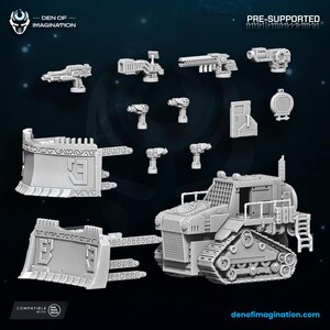 Space Dwarfs - Miniatures - Starforge Bulldozer - Wildmesh -Tabletop Wargaming for Grimdark | Alternative | OPR Sci-Fi mini imagem 4