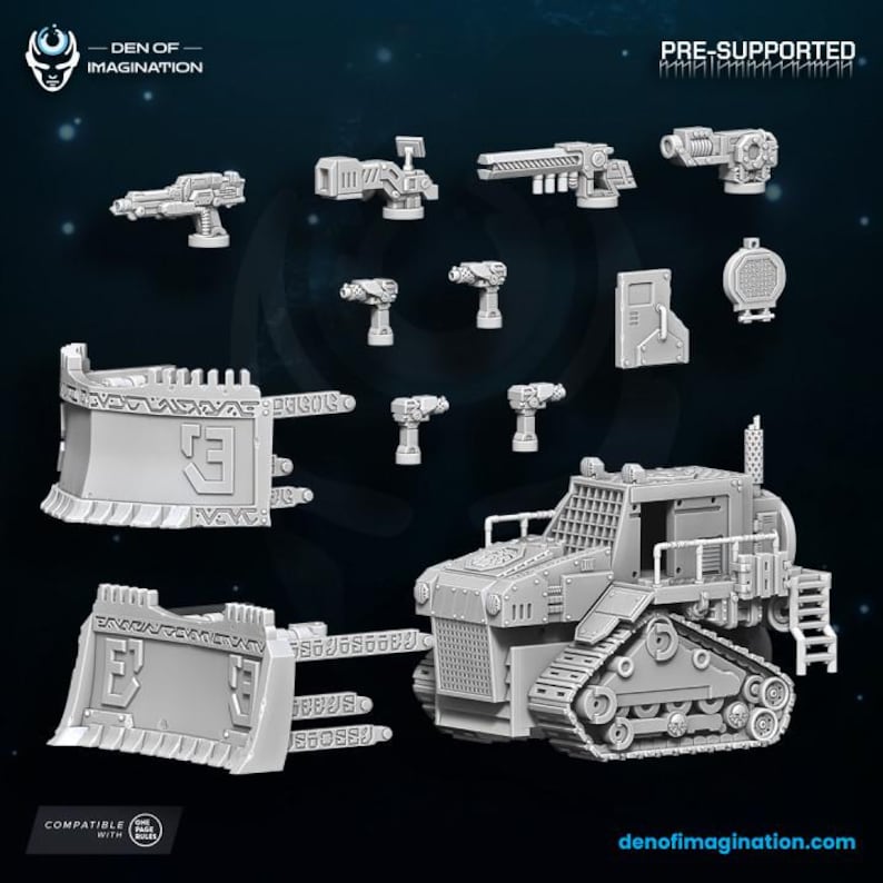 Space Dwarfs - Miniatures - Starforge Bulldozer - Wildmesh -Tabletop Wargaming for Grimdark | Alternative | OPR Sci-Fi mini imagem 4