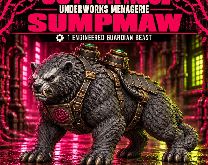 Gutter Rose Sumpmaw | Armoured Sci-Fi Guardian Beast Resin Miniature | 32mm Tabletop Scale | HGM Original