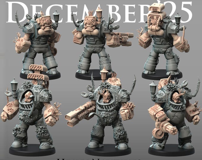 Shark Marines Heavy Nautilus - Printerra Studios - Tabletop Wargaming Miniature for Grimdark | OPR | Sci-fi