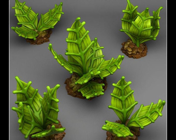 Alien Jungle Plants Wargaming Terrain Objectives | Fantastic Plants and Rocks | PathFinder | Mini | Dungeons and Dragons | Fantasy | RPG